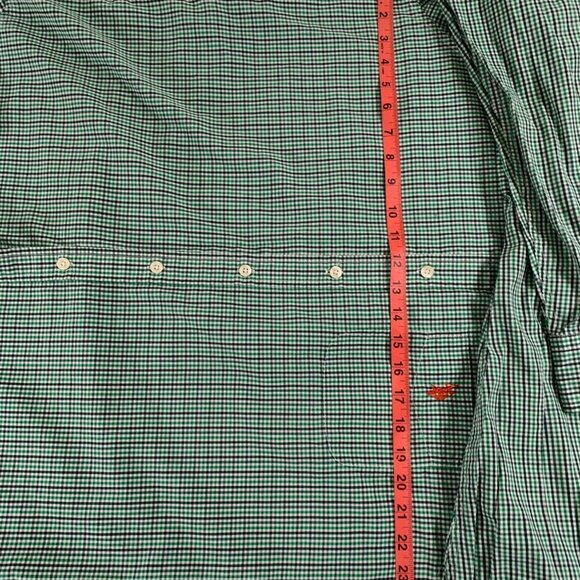 U.S. Polo Assn Men's Green Blue Plaid Button Down Size Large - Picture 13 of 14